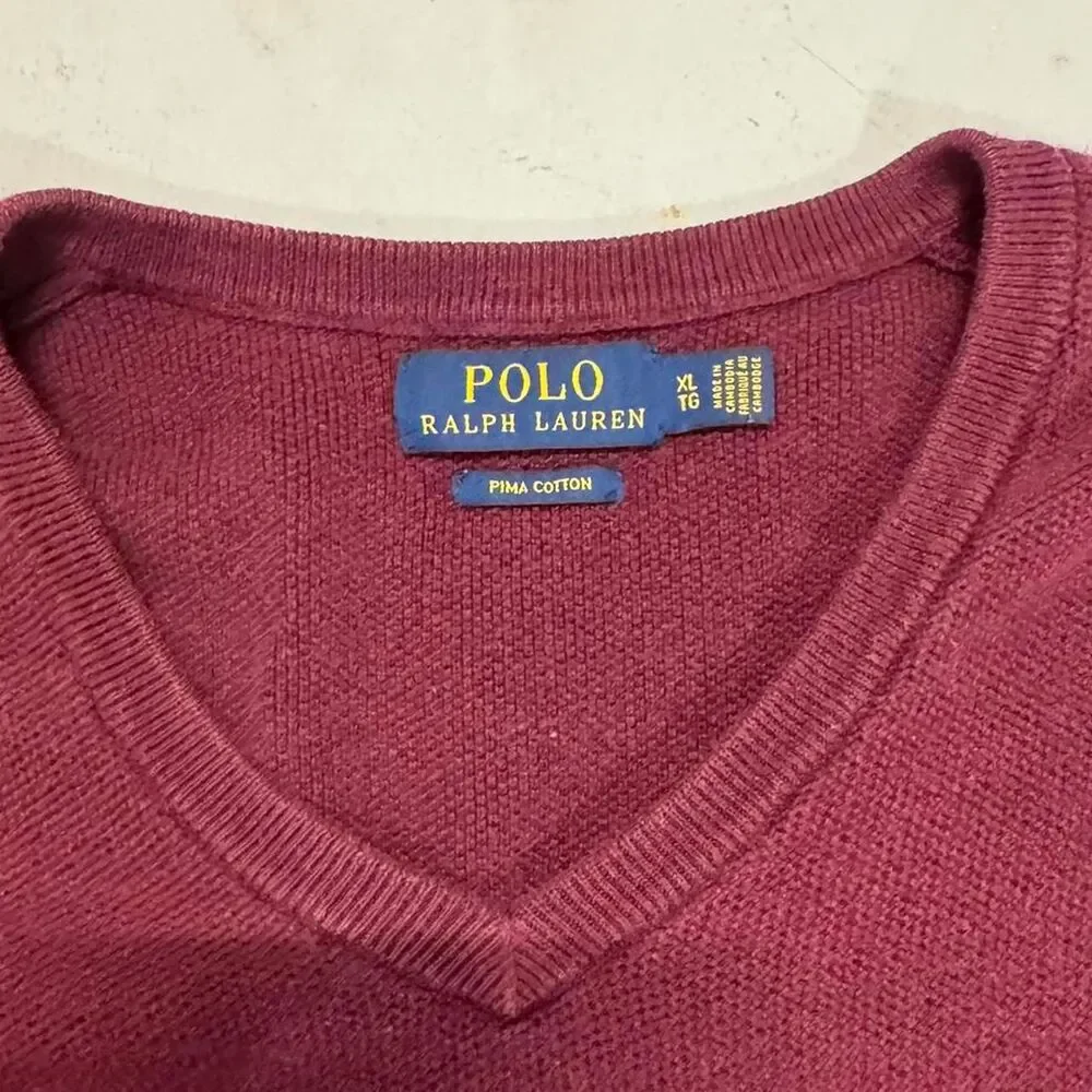 Polo-ralph-lauren Men's Burgundy and Red Jumper
